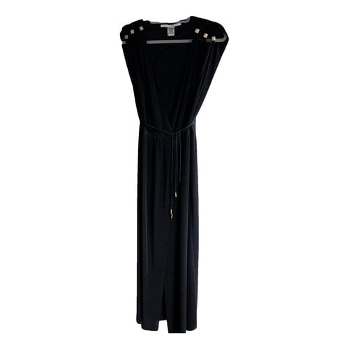 Pre-owned Diane Von Furstenberg Silk Maxi Dress In Black