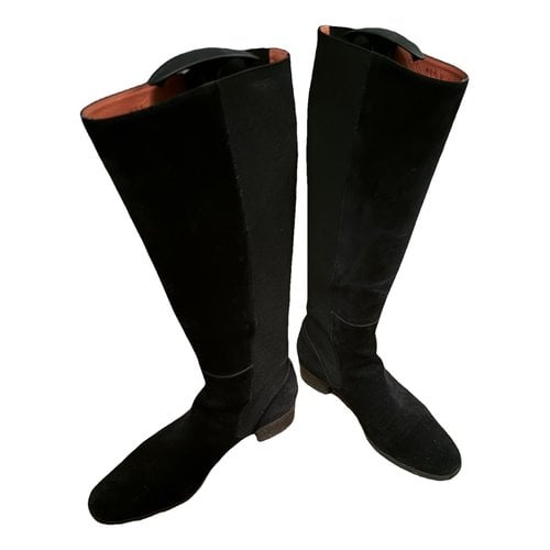 Pre-owned Santoni Boots In Black
