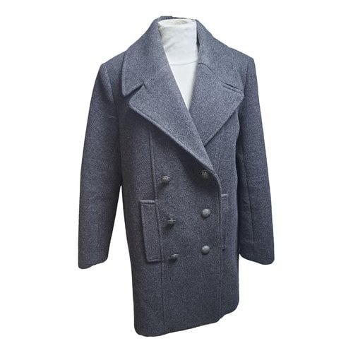 Pre-owned Maje Wool Dufflecoat In Grey