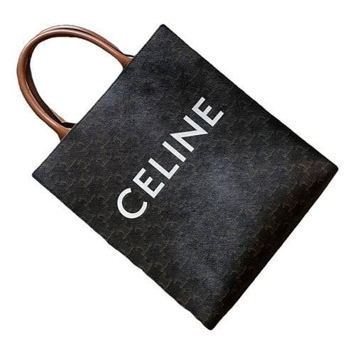Pre-owned Celine Cabas Vertical Leather Tote In Brown
