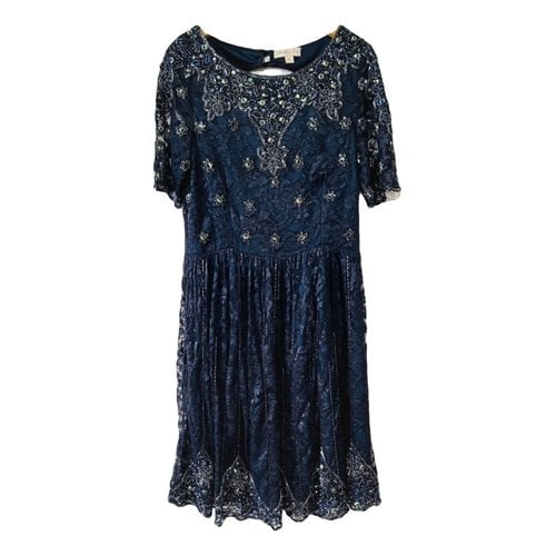 Pre-owned Frock And Frill Lace Mid-length Dress In Navy