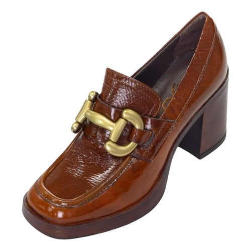 Pre-owned Mjus Leather Flats In Brown