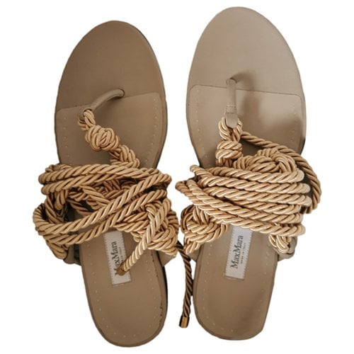 Pre-owned Max Mara Leather Sandal In Beige