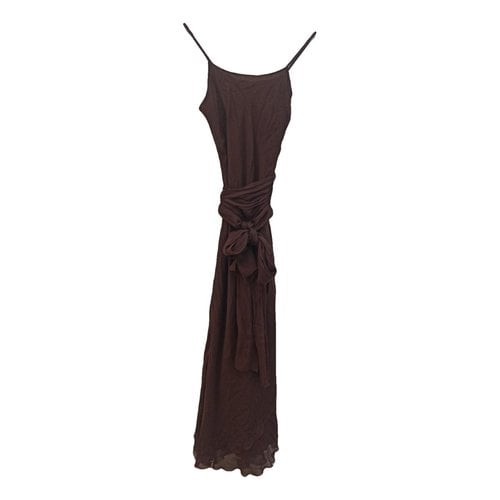 Pre-owned Roberto Verino Silk Mid-length Dress In Brown