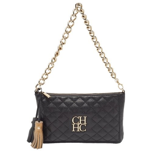 Pre-owned Carolina Herrera Leather Handbag In Black