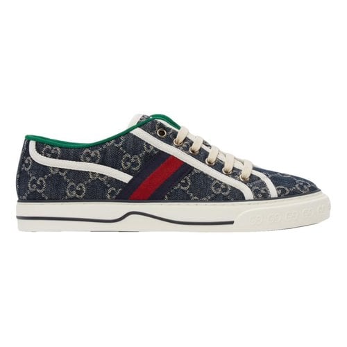 Pre-owned Gucci Tennis 1977 Cloth Low Trainers In Blue