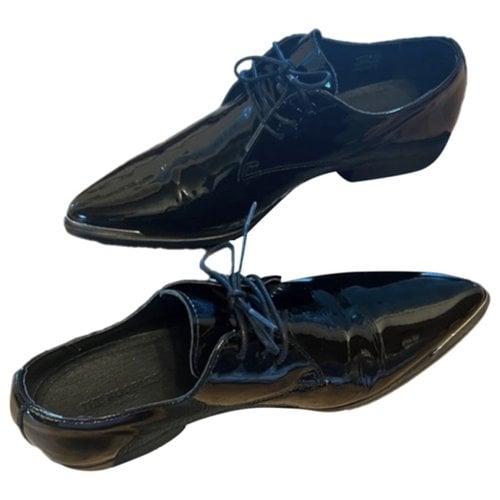 Pre-owned The Kooples Leather Flats In Black