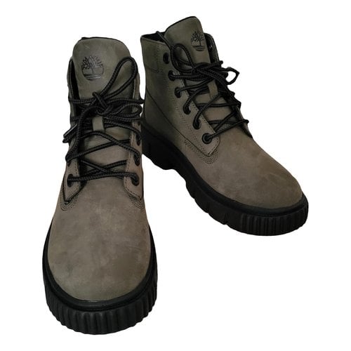 Pre-owned Timberland Leather Boots In Khaki