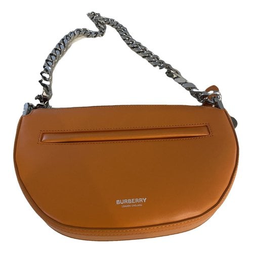 Pre-owned Burberry Olympia Leather Handbag In Orange