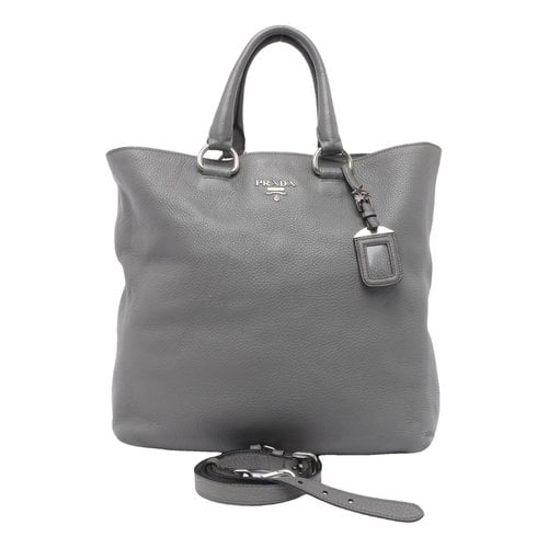 Pre-owned Prada Leather Crossbody Bag In Grey