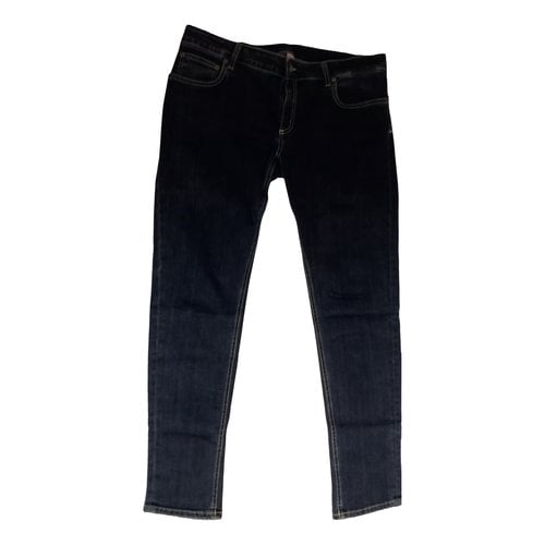 Pre-owned Dondup Straight Pants In Blue