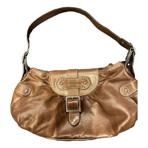 Pre-owned Longchamp Idole Leather Handbag In Brown