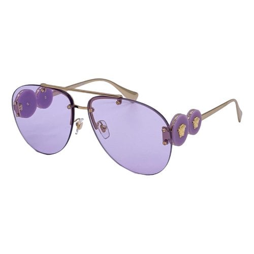 Pre-owned Versace Aviator Sunglasses In Purple
