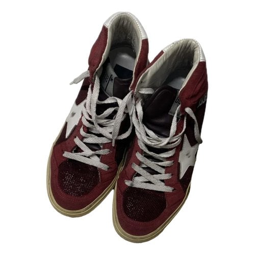 Pre-owned Golden Goose Old School Leather Trainers In Red