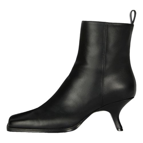 Pre-owned Trussardi Leather Boots In Black