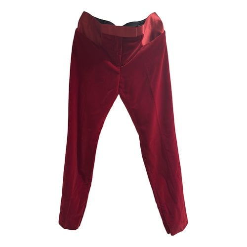 Pre-owned Tom Ford Velvet Straight Pants In Red