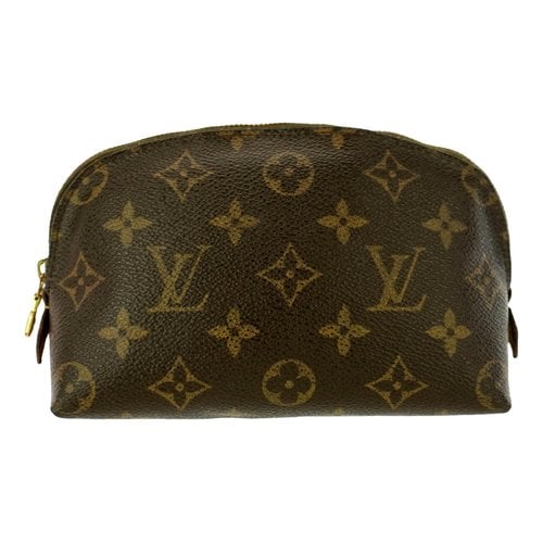 Pre-owned Louis Vuitton Pochette Cosmã©tique Leather Vanity Case In Brown