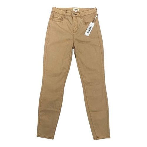 Pre-owned L Agence Slim Jeans In Beige