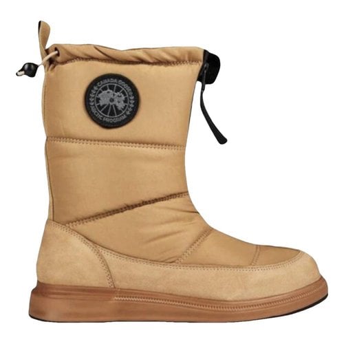 Pre-owned Canada Goose Cloth Boots In Brown