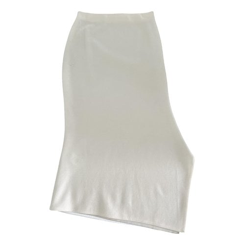 Pre-owned Victoria Beckham Wool Mid-length Skirt In Ecru