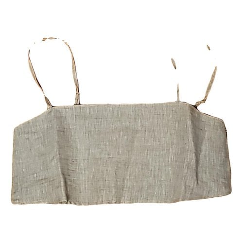 Pre-owned Reformation Linen Camisole In Ecru