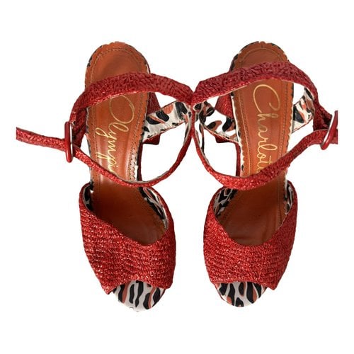 Pre-owned Charlotte Olympia Leather Sandal In Red