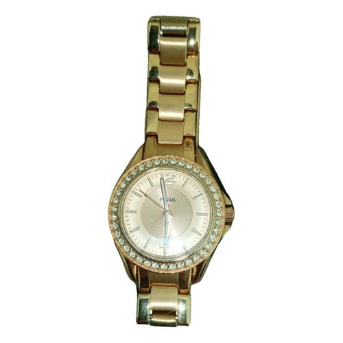 Pre-owned Fossil Watch In Gold