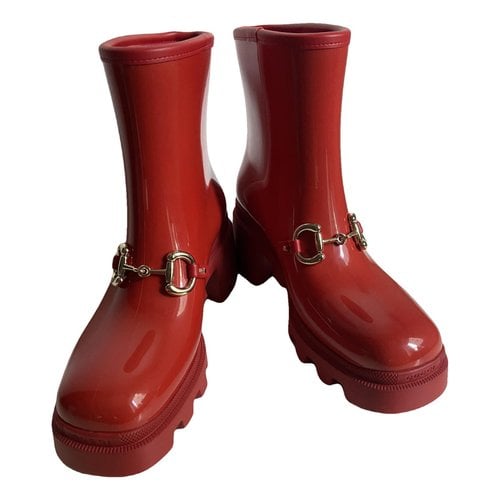 Pre-owned Gucci Snow Boots In Red