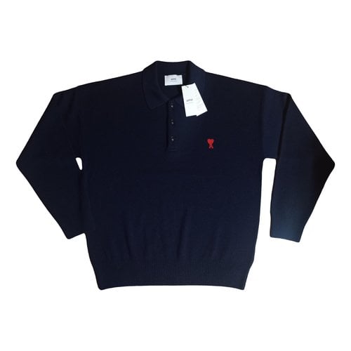 Pre-owned Ami Alexandre Mattiussi Wool Pull In Navy