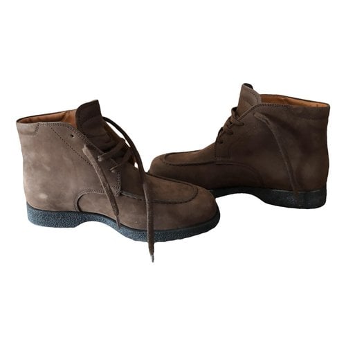 Pre-owned Hogan Leather Boots In Brown