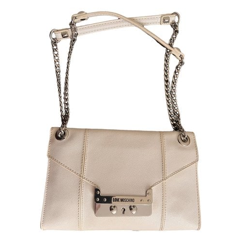 Pre-owned Moschino Love Leather Handbag In White