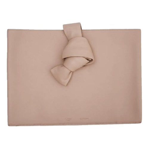 Pre-owned Celine Tie Leather Clutch Bag In Pink