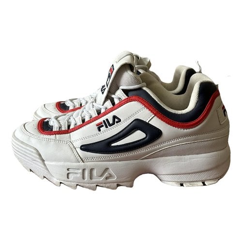 Pre-owned Fila Vegan Leather Low Trainers In White