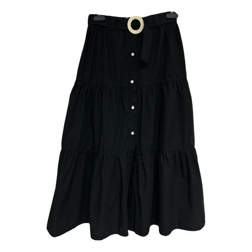 Pre-owned Solid & Striped Mid-length Skirt In Black