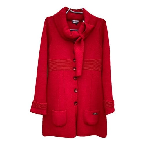 Pre-owned Miss Sixty Wool Cardi Coat In Red