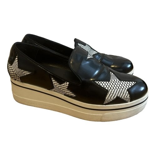 Pre-owned Stella Mccartney Vegan Leather Trainers In Black