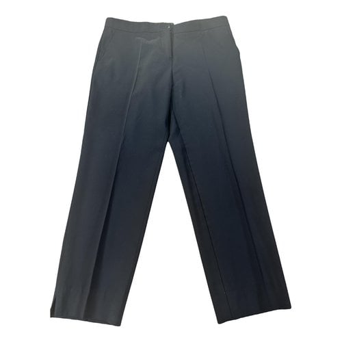 Pre-owned Etro Wool Straight Pants In Black