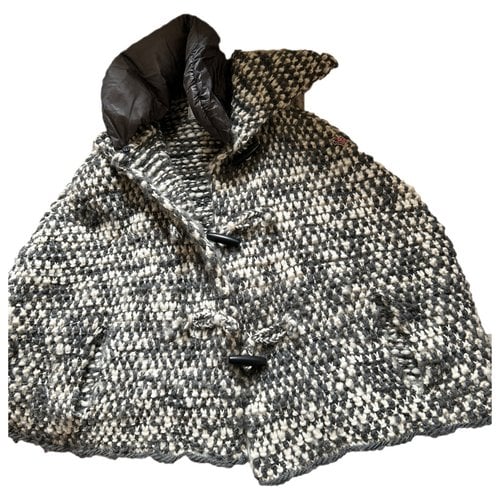 Pre-owned Moncler Wool Poncho In Grey