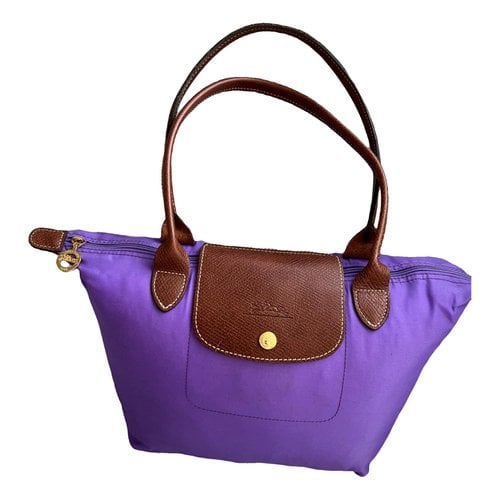 Pre-owned Longchamp Pliage Handbag In Purple