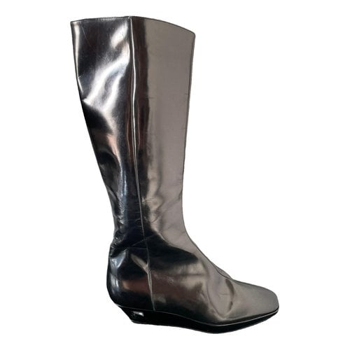 Pre-owned Jil Sander Leather Boots In Silver