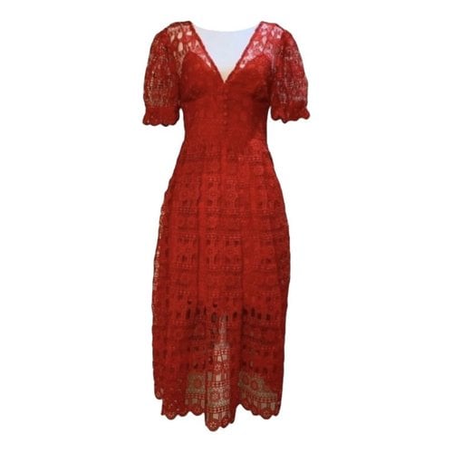 Pre-owned Self-portrait Maxi Dress In Red