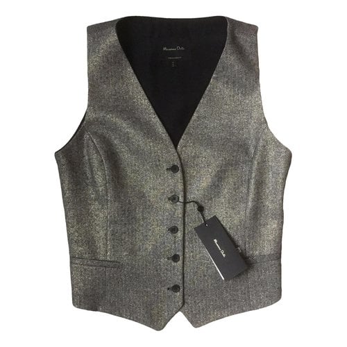 Pre-owned Massimo Dutti Wool Vest In Grey
