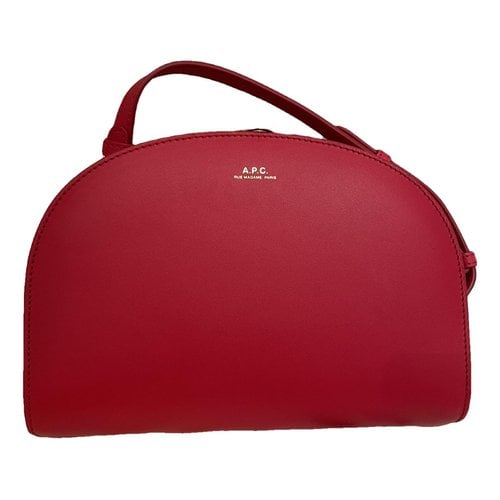 Pre-owned Apc Demi-lune Leather Crossbody Bag In Red