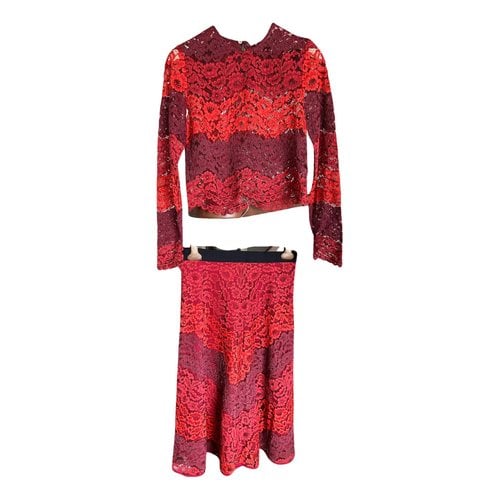Pre-owned Sandro Lace Mid-length Dress In Red