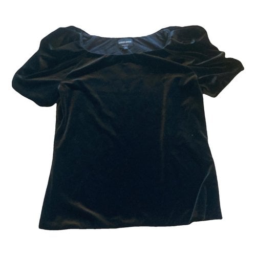 Pre-owned Giorgio Armani Velvet Vest In Black