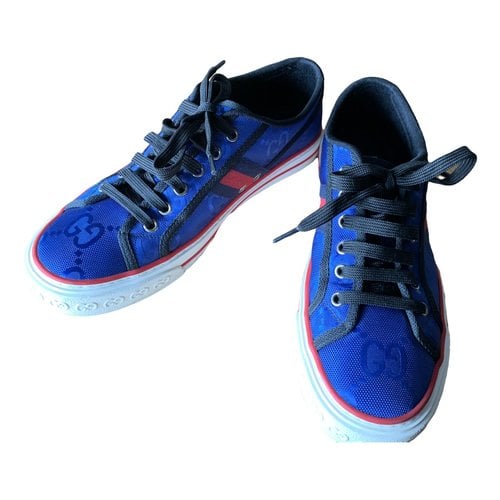 Pre-owned Gucci Tennis 1977 Cloth Low Trainers In Blue
