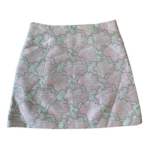 Pre-owned Prada Silk Mini Skirt In Pink