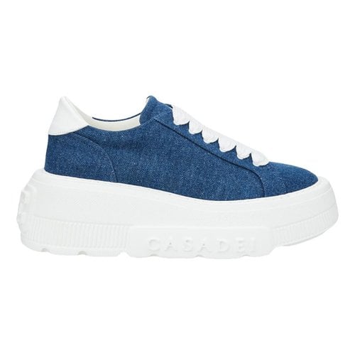 Pre-owned Casadei Cloth Trainers In Blue