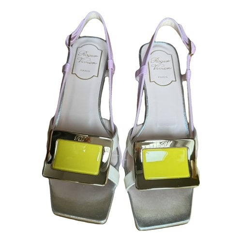 Pre-owned Roger Vivier Patent Leather Sandals In Yellow