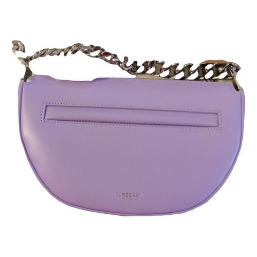 Pre-owned Burberry Olympia Chain Leather Handbag In Purple